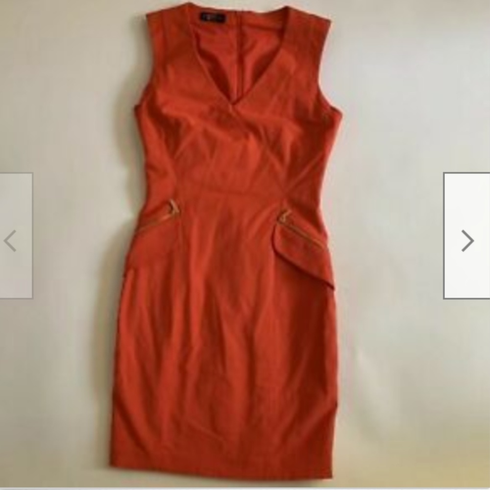 Bebe orange cocktail body con dress size 0